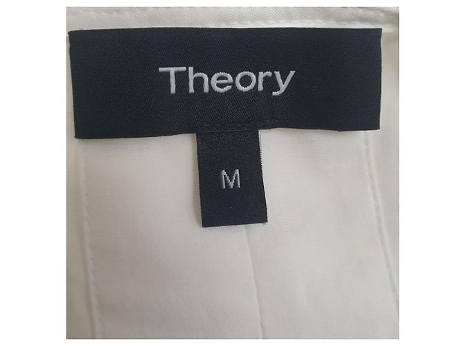 Theory ärmellose Bluse mit Gürtel aus weißer Baumwolle Roh - Ansicht 4