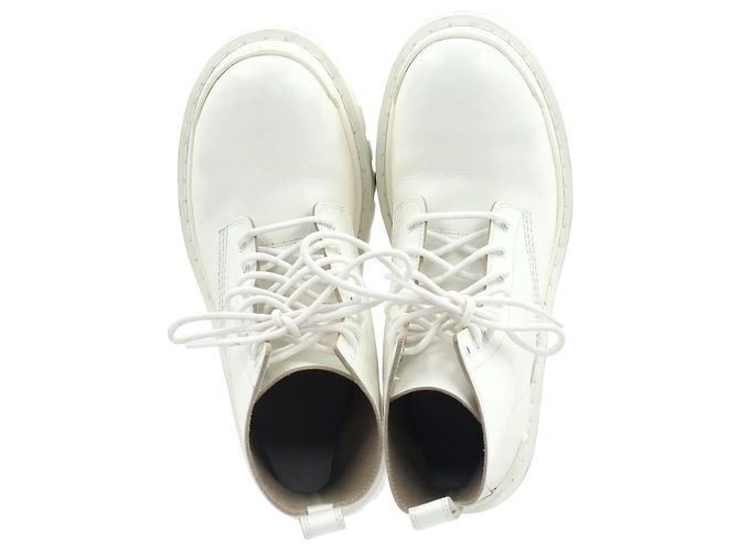 Botas de combate Strike de Balenciaga en cuero de ternera blanco Crudo - vista 3