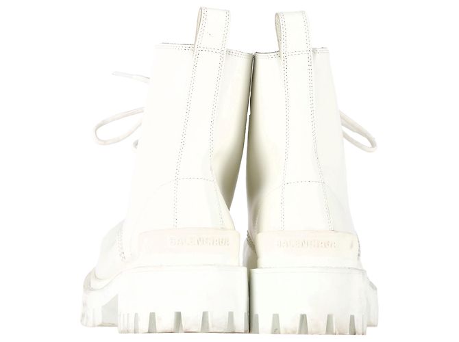 Botas de combate Strike de Balenciaga en cuero de ternera blanco Crudo - vista 5