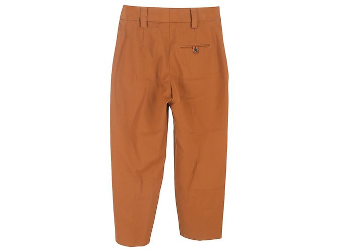 Acne Studios High-Rise Tailored Trousers in Rust Polyester  Orange - view 2
