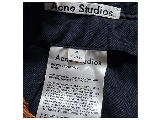 Acne Studios High-Rise Tailored Trousers in Rust Polyester  Orange - view 3