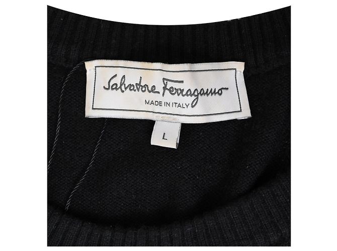 Salvatore Ferragamo Karierter Pullover aus schwarzer Wolle - Ansicht 4