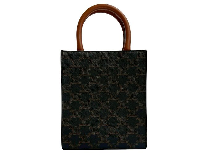 Céline Bolso de cuero Cabas Mini Vertical 2 en 1 Celine Castaño - vista 4