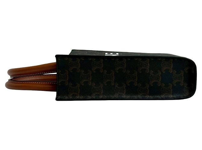 Céline Bolso de cuero Cabas Mini Vertical 2 en 1 Celine Castaño - vista 6