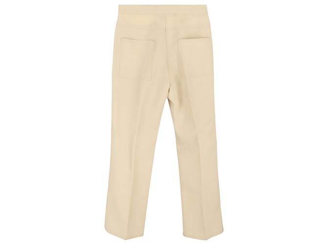Pantalones rectos de lana crema Jil Sander Blanco Crudo - vista 2