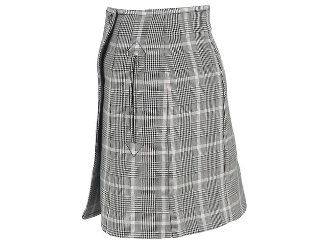 Stella Mc Cartney Falda mini de cuadros con botones Alexandra de Stella McCartney en lana negra Gris - vista 2