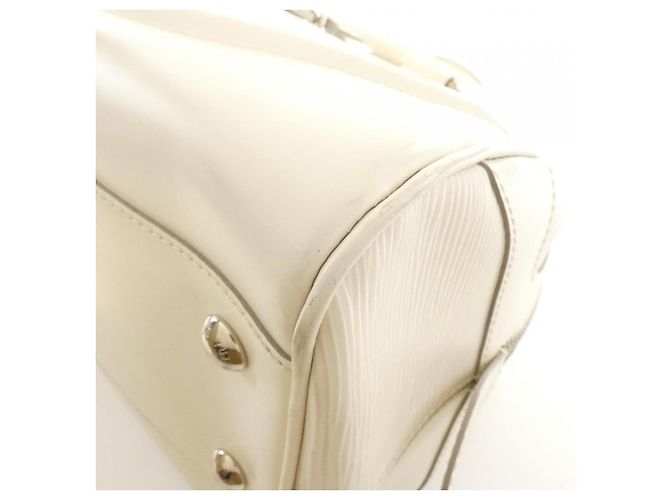 Borsa Bowling Montaigne in Pelle Epi Louis Vuitton Bianco - vista 3