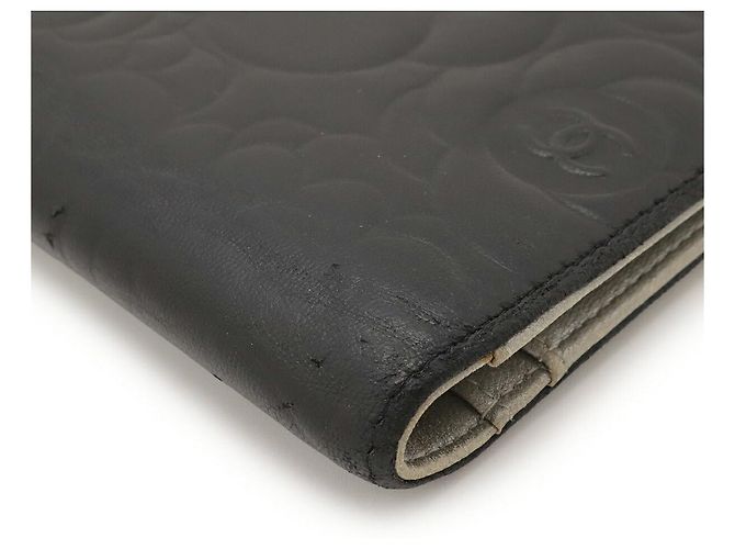 Chanel Camellia Leder Langbörse Schwarz - Ansicht 3