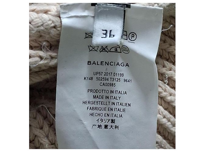 Everyday Balenciaga Strickpullover mit Rollkragen aus beigem Baumwoll - Ansicht 4