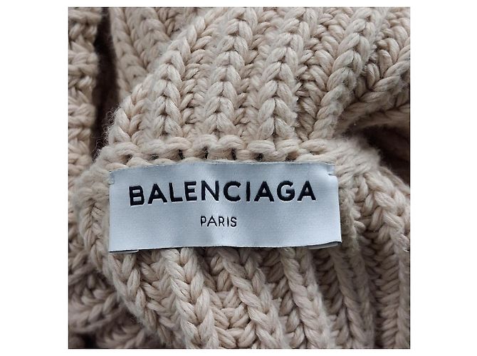 Everyday Balenciaga Strickpullover mit Rollkragen aus beigem Baumwoll - Ansicht 6