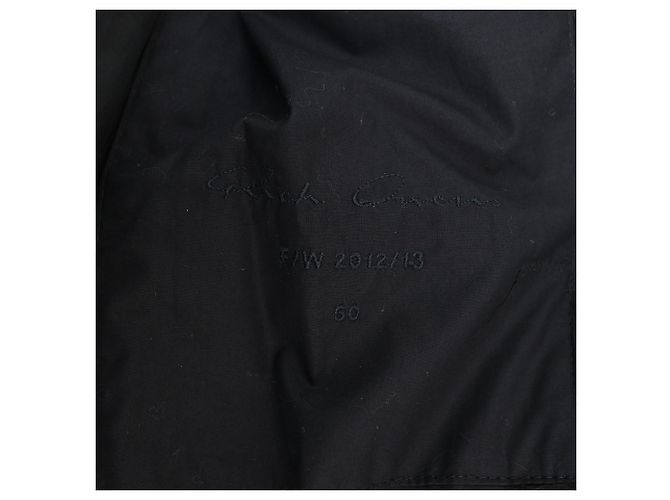 Rick Owens Belted Sheared Wrap Coat in Black Wool - view 6