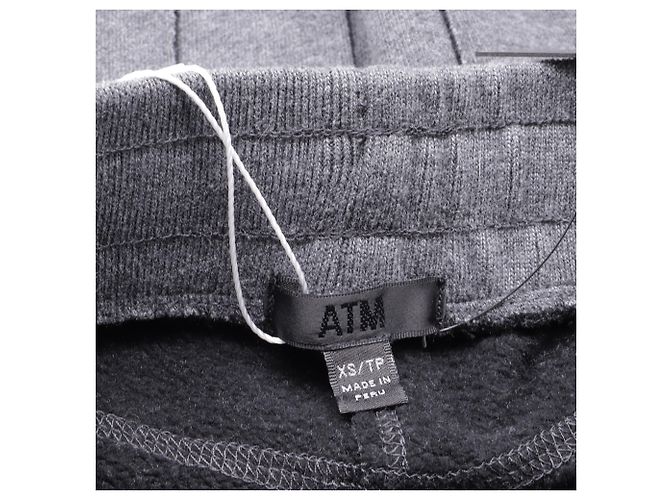 Autre Marque Falda Mini con Cuerda ATM en Algodón Gris - vista 3