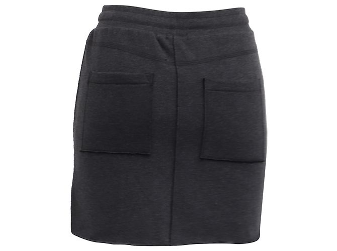 Autre Marque Falda Mini con Cuerda ATM en Algodón Gris - vista 6