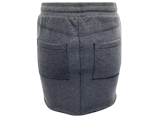 Autre Marque Falda Mini con Cuerda ATM en Algodón Gris - vista 7