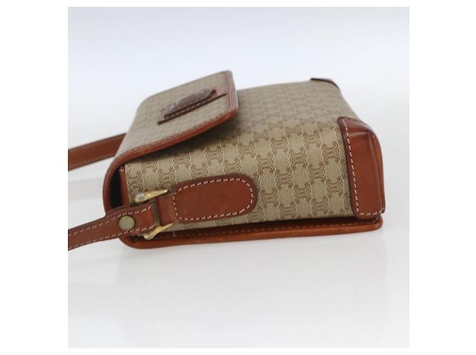 Céline Celine Vintage Macadam Canvas et Cuir Beige - vue 4