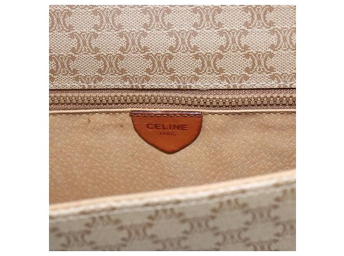 Céline Celine Vintage Macadam Canvas et Cuir Beige - vue 7