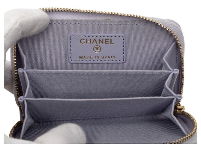 Tarjetero matelassé púrpura Chanel Coco Mark - vista 5