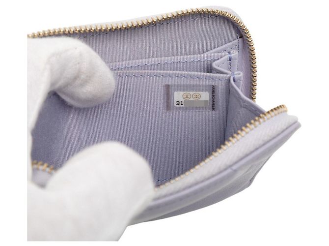 Tarjetero matelassé púrpura Chanel Coco Mark - vista 6