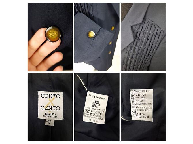 Cento x Cento von Iceberg Jacke mit geraffter Dekoration Marineblau - Ansicht 8