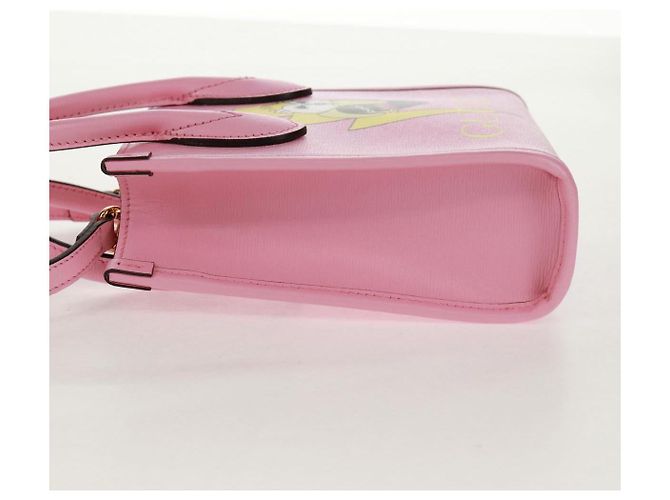 Gucci Mini Tote Vertical in Pelle Stampata Rosa - vista 3