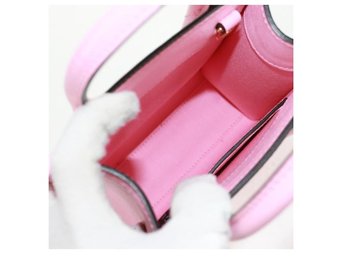 Gucci Mini Tote Vertical in Pelle Stampata Rosa - vista 5