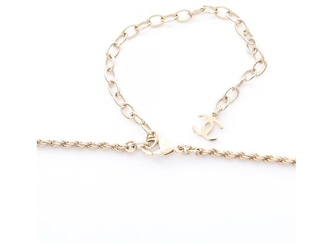 Chanel Coco Mark vergoldete Strass-Halskette Golden - Ansicht 4