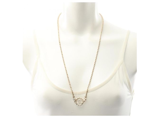 Chanel Coco Mark vergoldete Strass-Halskette Golden - Ansicht 6