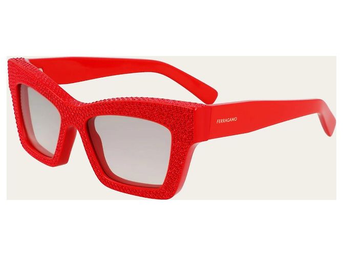 Salvatore Ferragamo Gafas de sol con cristales Swarovski Roja - vista 5
