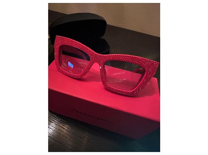 Salvatore Ferragamo Gafas de sol con cristales Swarovski Roja - vista 8