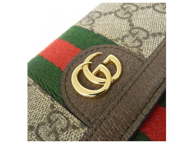Cartera Larga Ophidia Gucci Castaño Beige - vista 4