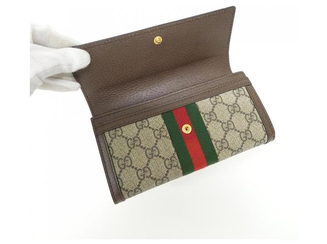 Cartera Larga Ophidia Gucci Castaño Beige - vista 5