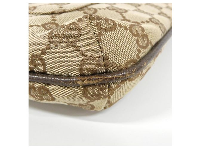 Borsa a Spalla Gucci GG Canvas Beige Marrone scuro - vista 3