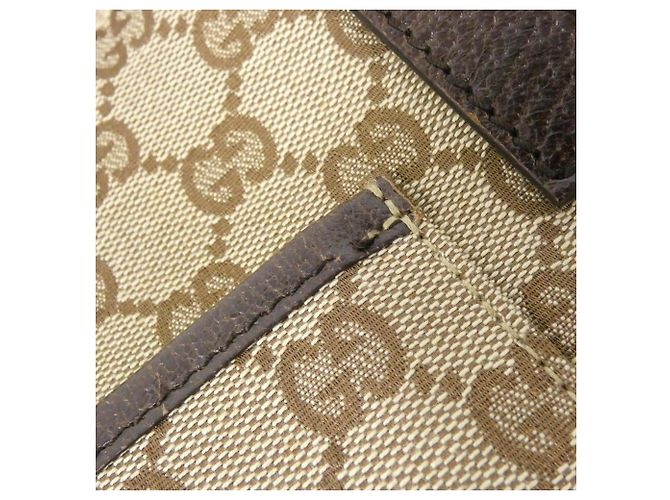 Borsa a Spalla Gucci GG Canvas Beige Marrone scuro - vista 4