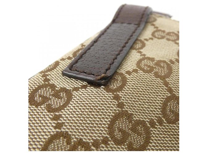 Borsa a Spalla Gucci GG Canvas Beige Marrone scuro - vista 5