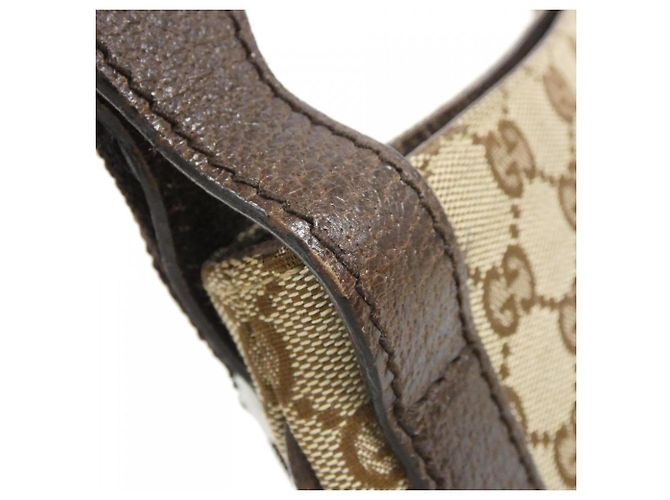 Borsa a Spalla Gucci GG Canvas Beige Marrone scuro - vista 6