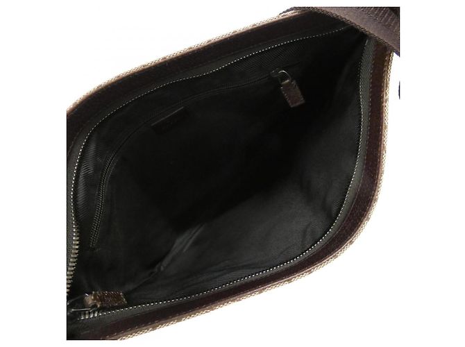 Borsa a Spalla Gucci GG Canvas Beige Marrone scuro - vista 9