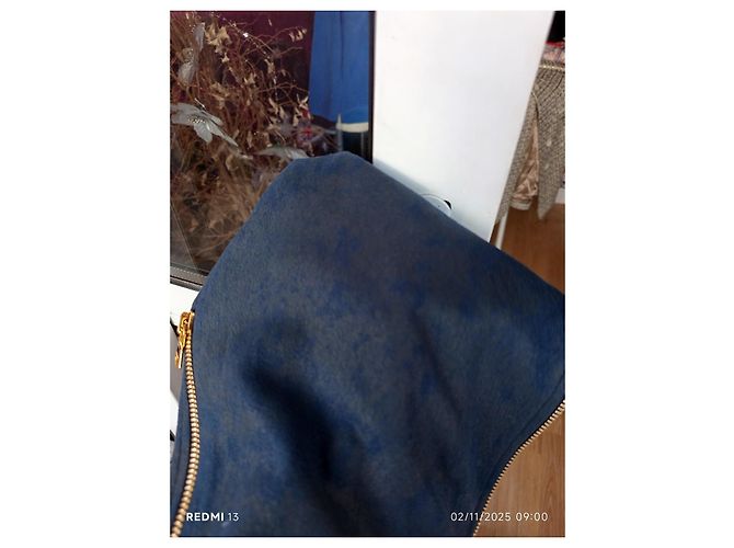 Emilio Pucci Blue Suede Effect Jacket with Gold Finishes - view 15