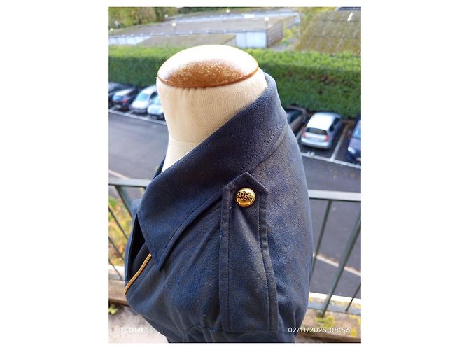 Emilio Pucci Blue Suede Effect Jacket with Gold Finishes - view 6