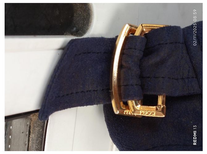 Emilio Pucci Blue Suede Effect Jacket with Gold Finishes - view 8