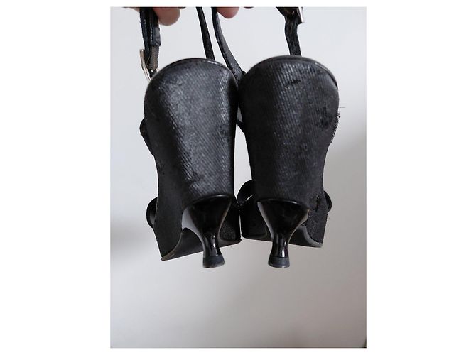 Schwarze Fendi Keilsandalen - Ansicht 4