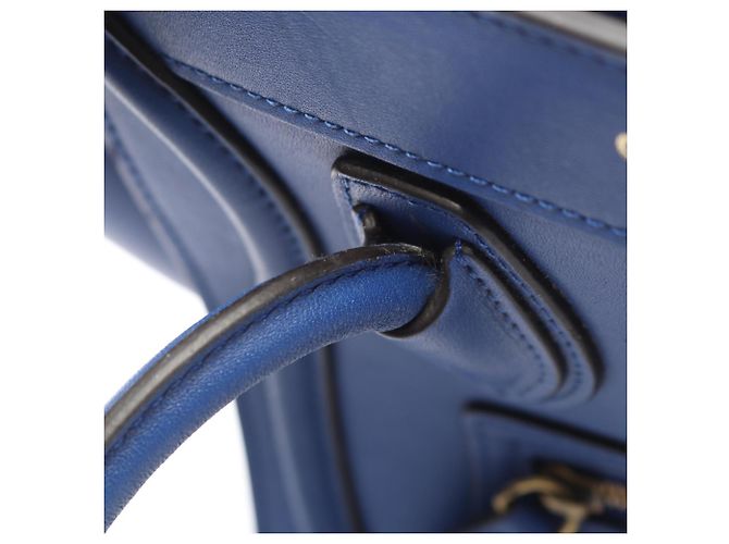 Céline Borsa a mano Celine Luggage Nano Shopper Blu - vista 10