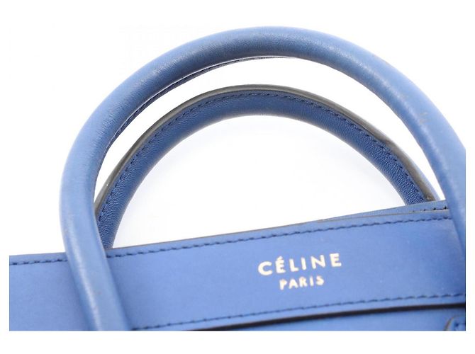 Céline Borsa a mano Celine Luggage Nano Shopper Blu - vista 5