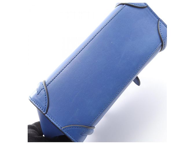 Céline Borsa a mano Celine Luggage Nano Shopper Blu - vista 8