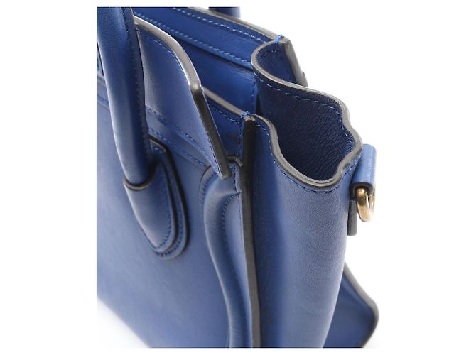 Céline Borsa a mano Celine Luggage Nano Shopper Blu - vista 9