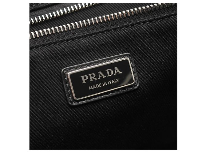 Prada Drill Tote Bag Schwarz Canvas - Ansicht 4