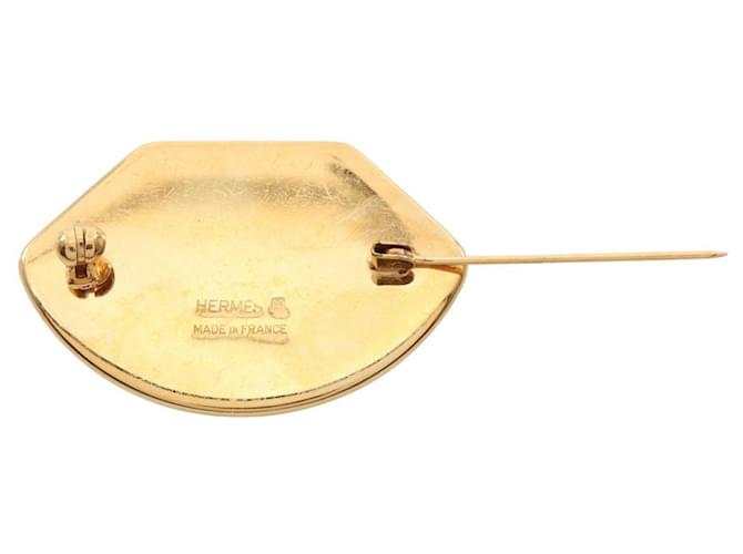 Emaille-Brosche von Hermès Rot Mehrfarben Golden - Ansicht 2