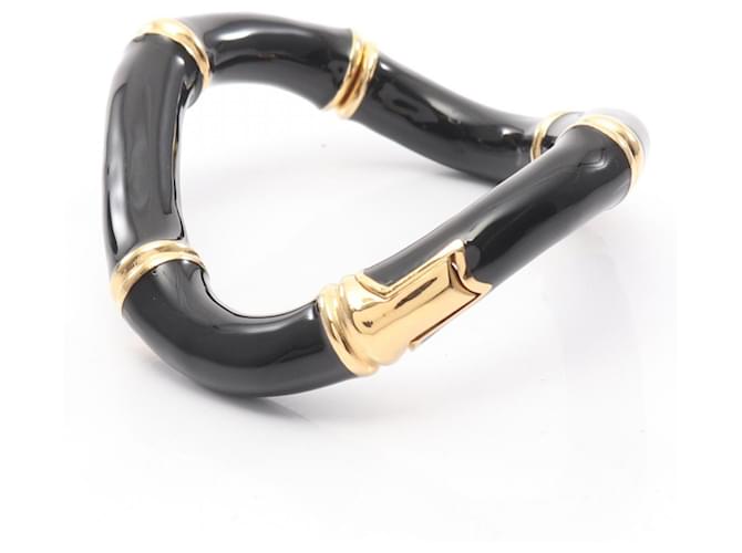Bracciale Cuff Gucci Bamboo Nero D'oro - vista 2