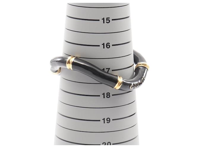 Bracciale Cuff Gucci Bamboo Nero D'oro - vista 5