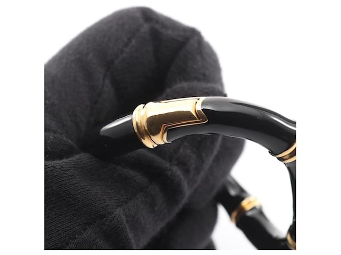 Bracciale Cuff Gucci Bamboo Nero D'oro - vista 6