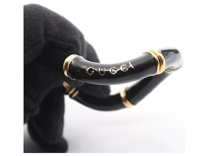 Bracciale Cuff Gucci Bamboo Nero D'oro - vista 7